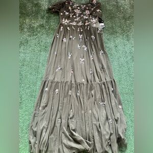 NWT Adrianna Papell Beaded Mesh Dress